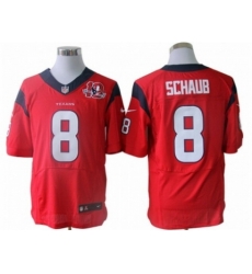 Nike Houston Texans 8 Matt Schaub Red Elite W 10th Patch NFL Jersey