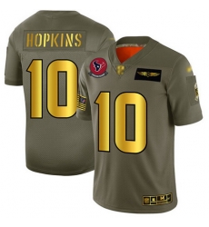 Texans 10 DeAndre Hopkins Camo Gold Men Stitched Football Limited 2019 Salute To Service Jersey