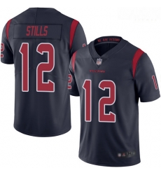 Texans 12 Kenny Stills Navy Blue Men Stitched Football Limited Rush Jersey