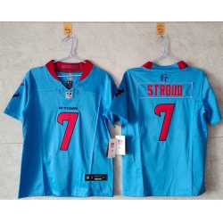 Women Houston Texans 7 C J  Stroud Blue 2024 F U S E Vapor Stitched Jersey   Women Houston Texans 7 C J  Stroud Blue 2024 F U S E Vapor Stitched Jersey