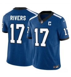 Men Indianapolis Colts 17 Philip Rivers Blue 2025 F U S E  Throwback Vapor Limited Stitched Football Jersey