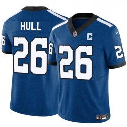 Men Indianapolis Colts 26 Evan Hull Blue 2024 F U S E  Throwback Vapor Limited Stitched Football Jersey