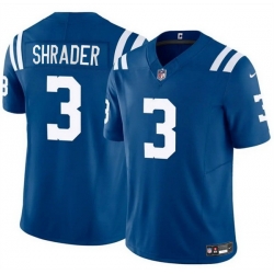 Men Indianapolis Colts 3 Spencer Shrader Blue 2025 F U S E  Vapor Limited Stitched Football Jersey Men Indianapolis Colts 3 Spencer Shrader Blue 2025 F U S E  Vapor Limited Stitched Football Jersey