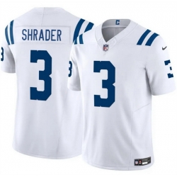 Men Indianapolis Colts 3 Spencer Shrader White 2025 F U S E  Vapor Limited Stitched Football Jersey Men Indianapolis Colts 3 Spencer Shrader White 2025 F U S E  Vapor Limited Stitched Football Jersey