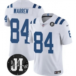 Men Indianapolis Colts 84 Tyler Warren White Jim Irsay Patch Vapor Stitched Jersey Men Indianapolis Colts 84 Tyler Warren White Jim Irsay Patch Vapor Stitched Jersey