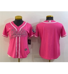 Women Indianapolis Colts Blank Pink With Patch Cool Base Stitched Baseball Jersey