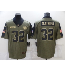 Men Kansas City Chiefs #32 Tyrann Mathieu 2021 Salute To Service Limited Jersey