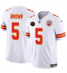 Men Kansas City Chiefs 5 Hollywood Brown White 2025 F U S E John Madden Patch Vapor Untouchable Limited Stitched Football Jersey Men Kansas City Chiefs 5 Hollywood Brown White 2025 F U S E John Madden Patch Vapor Untouchable Limited Stitched Football Jersey