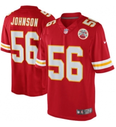 Mens Kansas City Chiefs Derrick Johnson Nike Red Team Color Limited Jersey