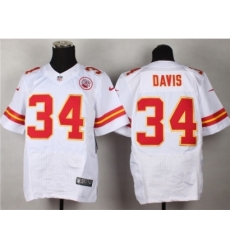 Nike kansas city chiefs 34 Knile Davis White Elite NFL Jersey