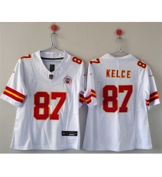 Women Kansas City Chiefs 87 Travis Kelce White 2023 F U S E  Vapor Untouchable Limited Stitched Jersey  Women Kansas City Chiefs 87 Travis Kelce White 2023 F U S E  Vapor Untouchable Limited Stitched Jersey