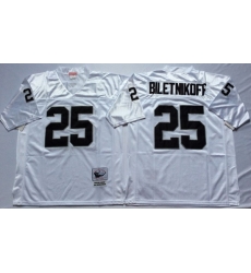 Men Las Vegas Raiders 25 Fred Biletnikoff White M&N Throwback Jersey