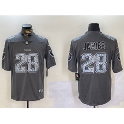 Men Las Vegas Raiders 28 Josh Jacobs Grey Limited Stitched Jersey