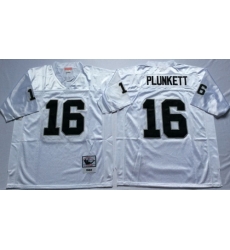 Mitchell And Ness Raiders #16 16 Jim Plunkett White Throwback Stitched NFL Jersey