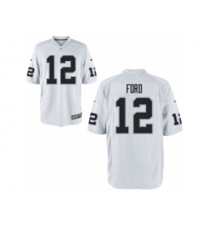 Nike Oakland Raiders 12 Jacoby Ford White Game NFL Jersey