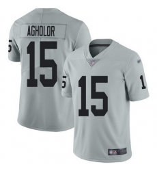 Nike Raiders 15 Nelson Agholor Silver Men Stitched NFL Limited Inverted Legend Jersey