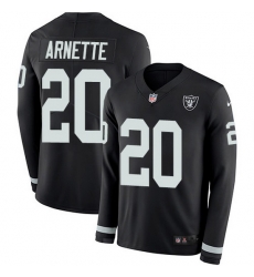 Nike Raiders 20 Damon Arnette Black Team Color Men Stitched NFL Limited Therma Long Sleeve Jersey