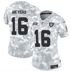 Women Las Vegas Raiders 16 Jakobi Meyers 2024 F U S E Arctic Camo Salute To Service Limited Stitched Jersey