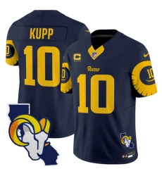 Men Los Angeles Rams 10 Cooper Kupp Navy 2025 4 Star C Patch F U S E  V2 Limited Stitched Football Jersey