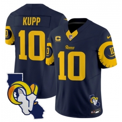 Men Los Angeles Rams 10 Cooper Kupp Navy 2025 4 Star C Patch F U S E  V2 Limited Stitched Football Jersey