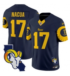 Men Los Angeles Rams 17 Puka Nacua Navy 2025 F U S E  V2 Limited Stitched Football Jersey