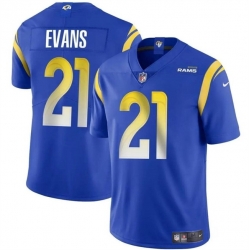 Men Los Angeles Rams 21 Zach Evans Blue 2024 Vapor Untouchable Stitched Football Jersey