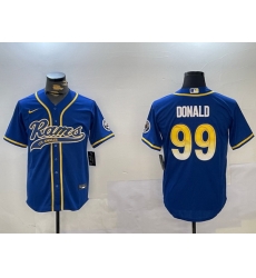 Men Los Angeles Rams 99 Royal Cool Base Stitched Baseball Jersey