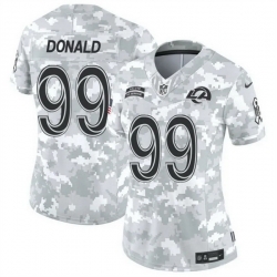 Women Los Angeles Rams 99 Aaron Donald 2024 F U S E Arctic Camo Salute To Service Limited Stitched Football Jersey