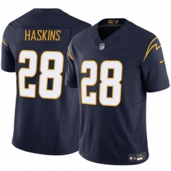 Men Los Angeles Chargers 28 Hassan Haskins Navy 2024 F U S E Vapor Limited Stitched Football Jersey