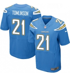 Men Nike Los Angeles Chargers 21 LaDainian Tomlinson Elite Electric Blue Alternate NFL Jersey