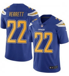 Nike Chargers #22 Jason Verrett Electric Blue Mens Stitched NFL Limited Rush Jersey