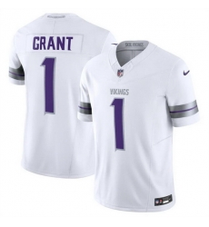 Men Minnesota Vikings 1 Bud Grant White F U S E  Winter Warrior Limited Stitched Jersey