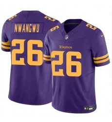 Men Minnesota Vikings 26 Kene Nwangwu Purple 2023 F U S E  Color Rush Untouchable Limited Stitched Jersey