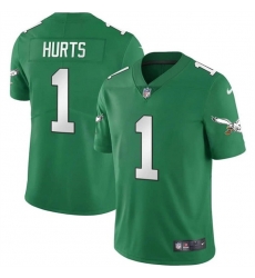 Men Philadelphia Eagles 1 Jalen Hurts Green Vapor Limited Stitched Football Jersey