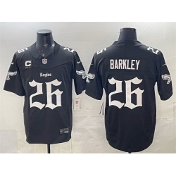 Men Philadelphia Eagles 26 Saquon Barkley Black 2025 F U S E   27Gothic Philly Edition 27 With 3 Star C Patch Vapor Limited Stitched Football Jersey