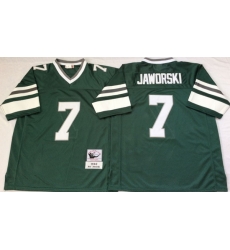 Men Philadelphia Eagles 7 Ron Jaworski Green M&N Throwback Jersey