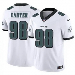 Men Philadelphia Eagles Jalen Carter #98 White F U S E Stitched NFL Jersey