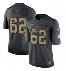 Mens Nike Philadelphia Eagles 62 Jason Kelce Limited Black 2016 Salute to Service NFL Jersey