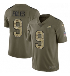 Mens Nike Philadelphia Eagles 9 Nick Foles Limited OliveCamo 2017 Salute to Service NFL Jersey