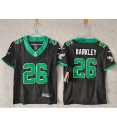 Women Philadelphia Eagles 26 Saquon Barkley Black Throwback F U S E  Vapor Untouchable Limited Stitched Football Jersey  Women Philadelphia Eagles 26 Saquon Barkley Black Throwback F U S E  Vapor Untouchable Limited Stitched Football Jersey