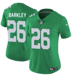 Women Philadelphia Eagles 26 Saquon Barkley Kelly Green Vapor Untouchable Limited Stitched Football Jersey