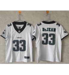Women Philadelphia Eagles 33 Cooper DeJean White New F U S E  Vapor Untouchable Limited Stitched Football Jersey  Women Philadelphia Eagles 33 Cooper DeJean White New F U S E  Vapor Untouchable Limited Stitched Football Jersey