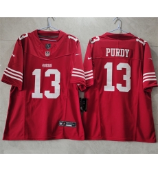 Men San Francisco 49ers 13 Brock Purdy Red 2023 F U S E  Vapor Untouchable Limited Stitched Football Jersey