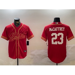 Men San Francisco 49ers 23 Christian McCaffrey Red Cool Base Stitched Baseball Jersey