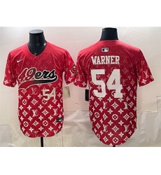 Men San Francisco 49ers 54 Fred Warner Red Limited Stitched Baseball Jersey Men San Francisco 49ers 54 Fred Warner Red Limited Stitched Baseball Jersey
