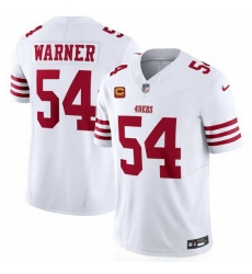 Men San Francisco 49ers 54 Fred Warner White 2024 F U S E  With 4 Star C Patch Vapor Untouchable Limited Stitched Football Jersey