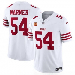 Men San Francisco 49ers 54 Fred Warner White 2024 F U S E  With 4 Star C Patch Vapor Untouchable Limited Stitched Football Jersey