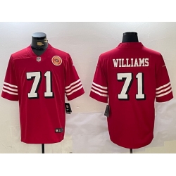 Men San Francisco 49ers 71 Trent Williams Red Vapor Untouchable Limited Stitched Football Jersey 2