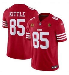 Men San Francisco 49ers 85 George Kittle Red 2023 F U S E  With 4 Star C Ptach AndJohn Madden Patch Vapor Limited Stitched Football Jersey