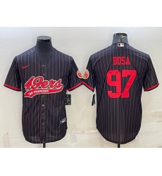 Men San Francisco 49ers 97 Nick Bosa Black Cool Base Stitched Baseball Jersey